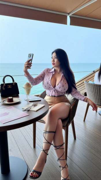 Sexy leg girl at coffee shop